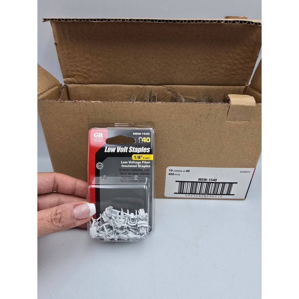 Gardner Bender Low‎ Volt Staples 400ct 1/8" White MSW-1540 New Bulk Pack
